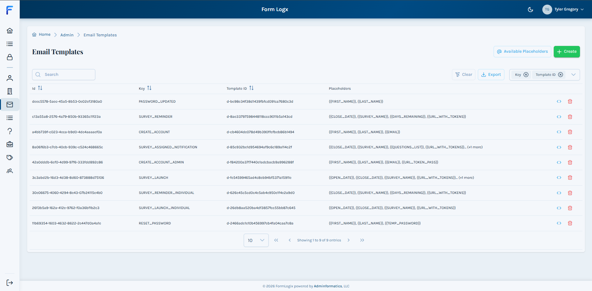 Form Logix — automated, tokenized member communications (survey launch and reminder templates)